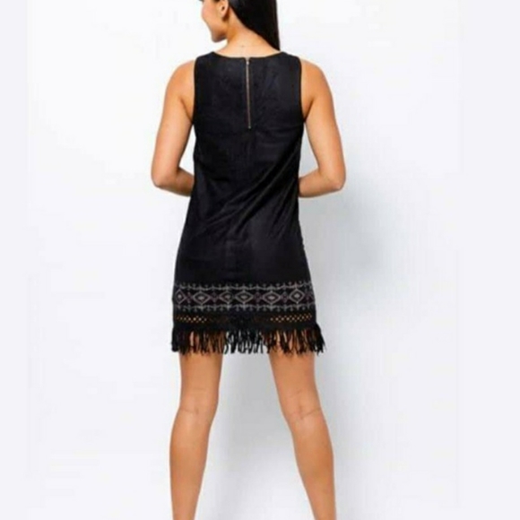 Women's lack suede tribal shift dress - Picture 5 of 5